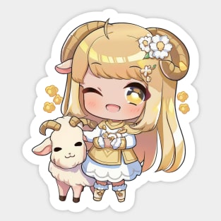 Capricorn the Goat Chibi Zodiac Anime Girl Sticker